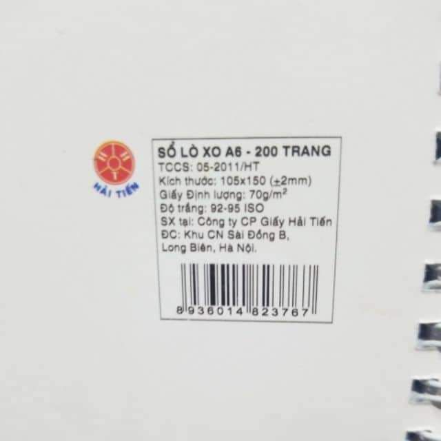 Sổ lò xo A6 Hải Tiến 200 trang