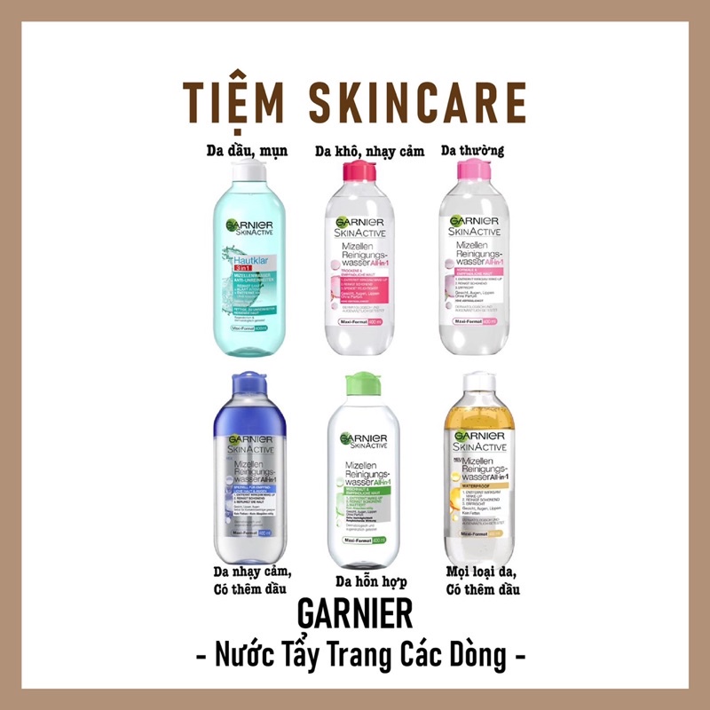 Nước Tẩy Trang Garnier Các Dòng (400ml)