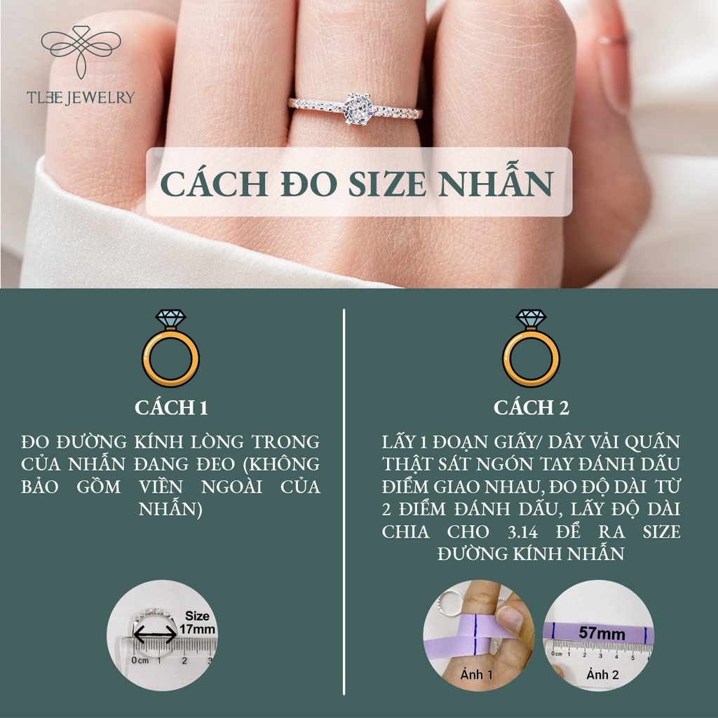 Nhẫn bạc nữ TLEE ổ đá tròn 6 chấu viền hạt mini trang nhã NCJ A0205