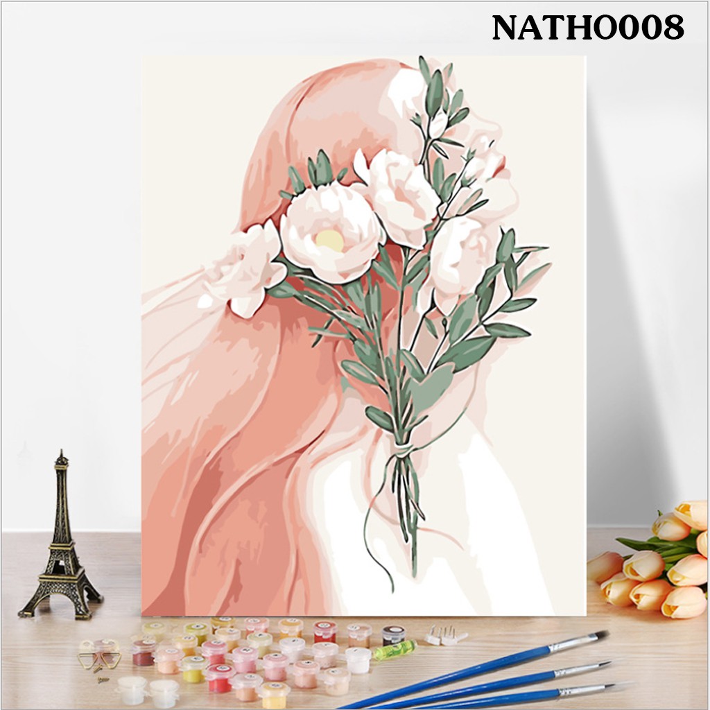 [Hàng Sẵn] Tranh Sơn Dầu Số Hóa, Vẽ Theo Số Nàng Thơ 3 (Căng Khung Sẵn - 40x50cm)