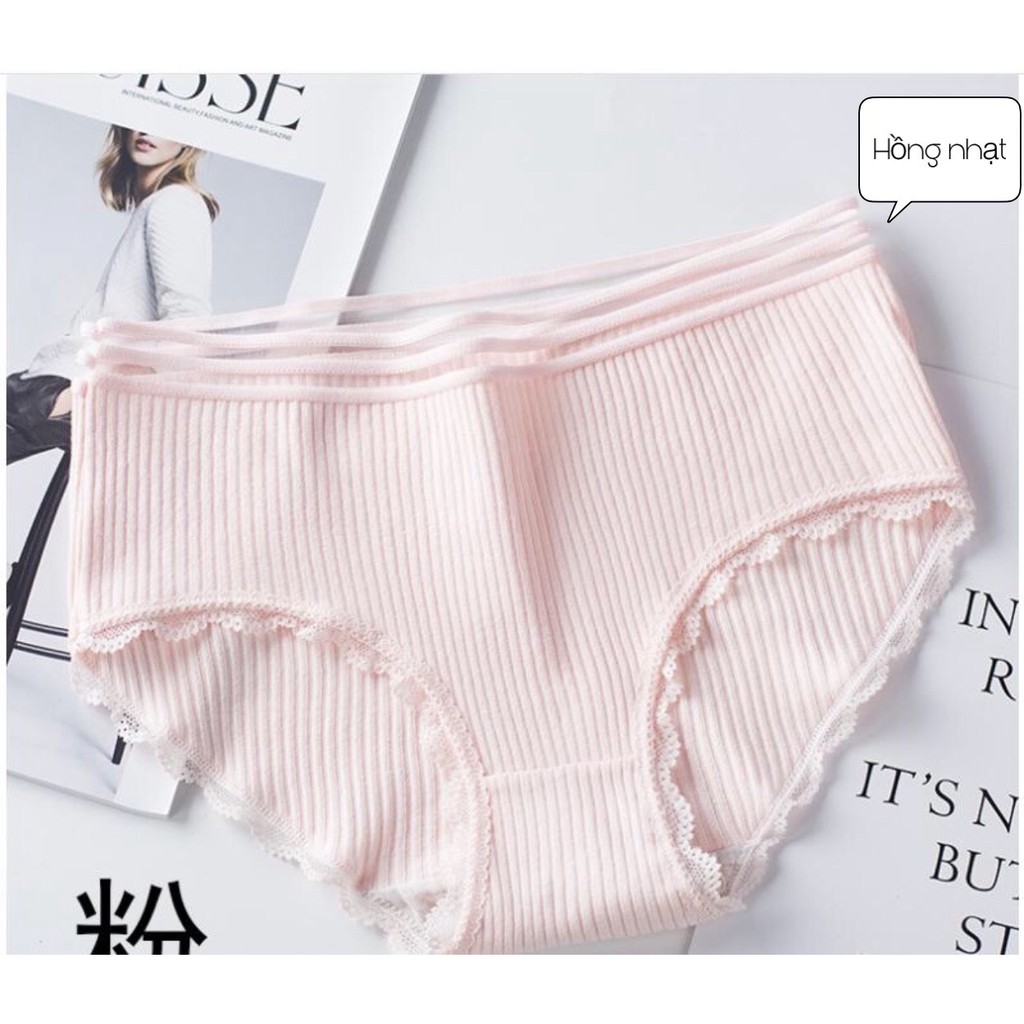 Quần Lót Cotton Cạp Lưới Cao Cấp, quần lót cotton tăm tre viền lưới nâng mông mẫu mới sexy M03 | BigBuy360 - bigbuy360.vn