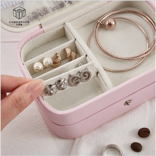 Hộp da 2 tầng đựng đồ trang sức tiện dụng sáng tạo