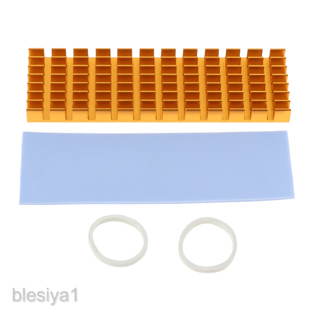 Aluminum SSD Heatsink Hard Disk Heat Sinks Cooler + Silicone Thermal Pad for M.2 NVMe PCIE 2280 Solid State Drive Gold