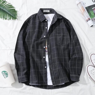 Áo sơ mi tay dài dáng rộng kẻ sọc 3 màu phong cách Hàn Quốc cổ điển