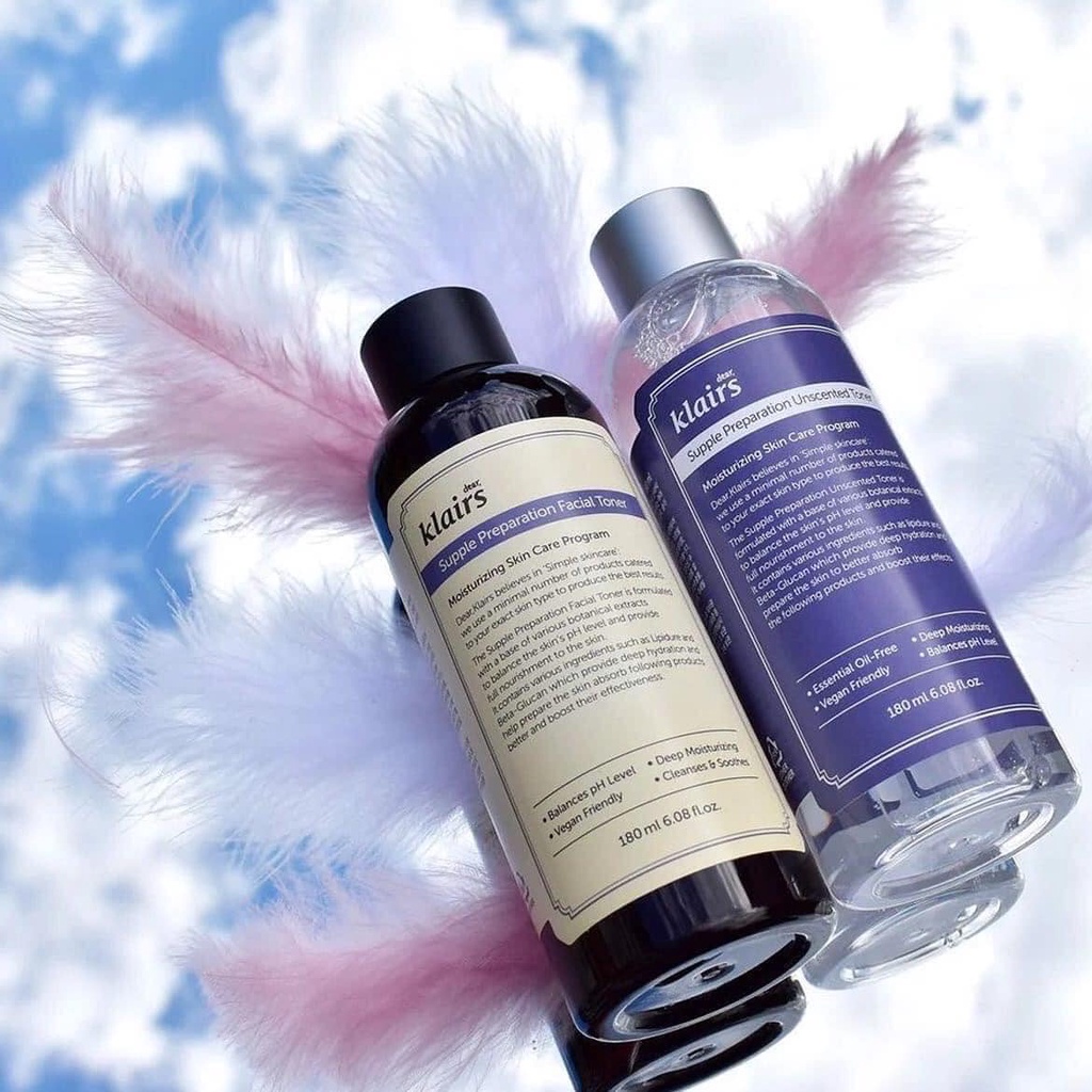 Nước hoa hồng Klairs Supple Preparation Unscented Toner 180ml