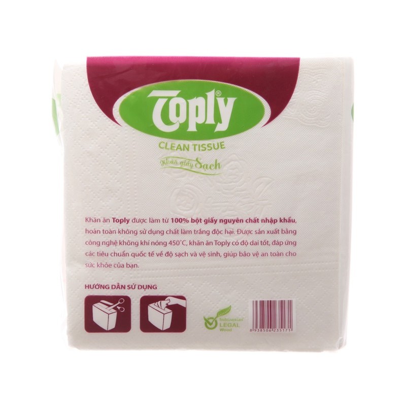 Khăn Giấy Ăn Toply 1 Lớp 100 Tờ