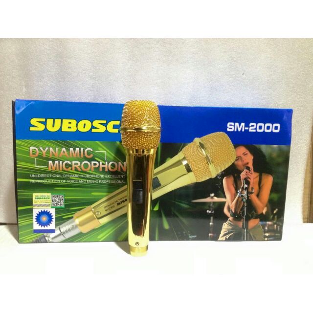 Micro karaoke chuyên nghiệp Subosch SM2000 , mới . Mạ vàng sáng bóng