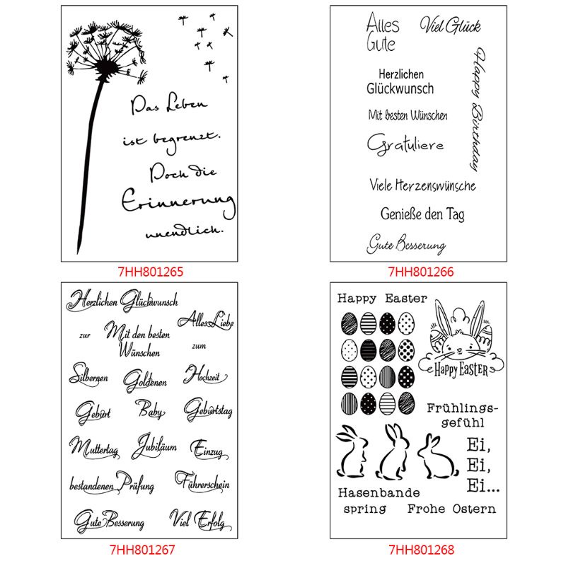 Con Dấu Silicone Trong Suốt In Nổi Hình Thỏ Phục Sinh Trang Trí Scrapbook