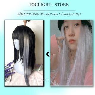 Tóc giả kẹp highlight Xoăn dài 60cm - Tóc Light Giả Kẹp màu xám khói Xoăn phong cách Hàn Quốc - 51