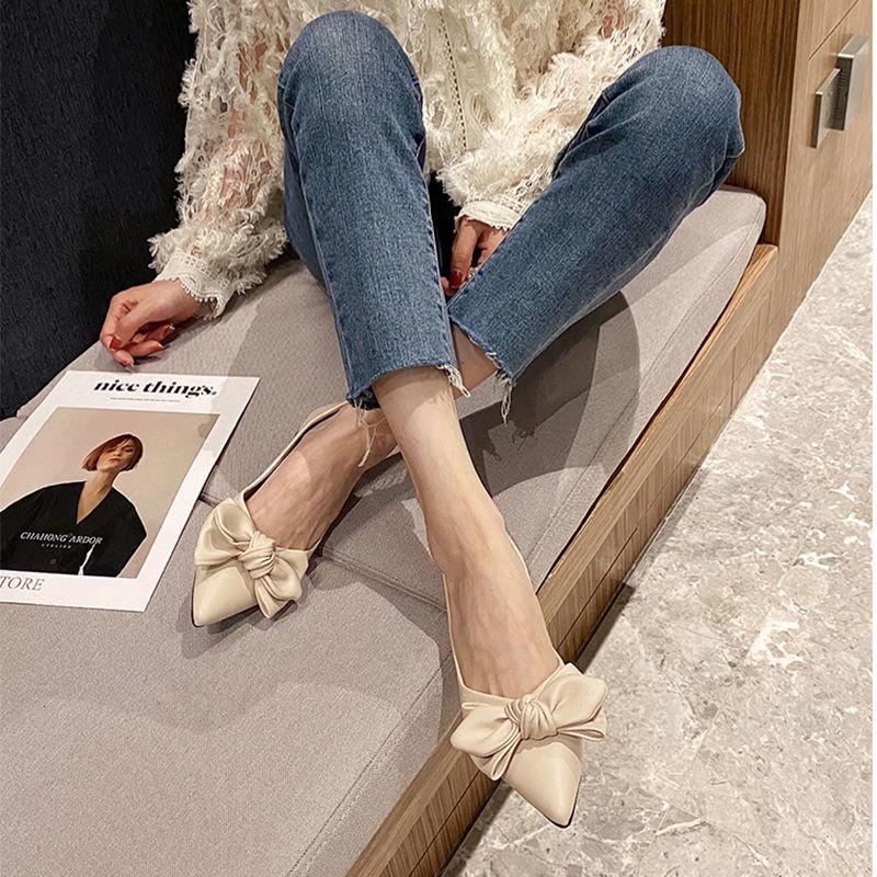 Giày Búp Bê Nữ Đính Nơ Thời Trang Hàn Quốc Xinh Xắn