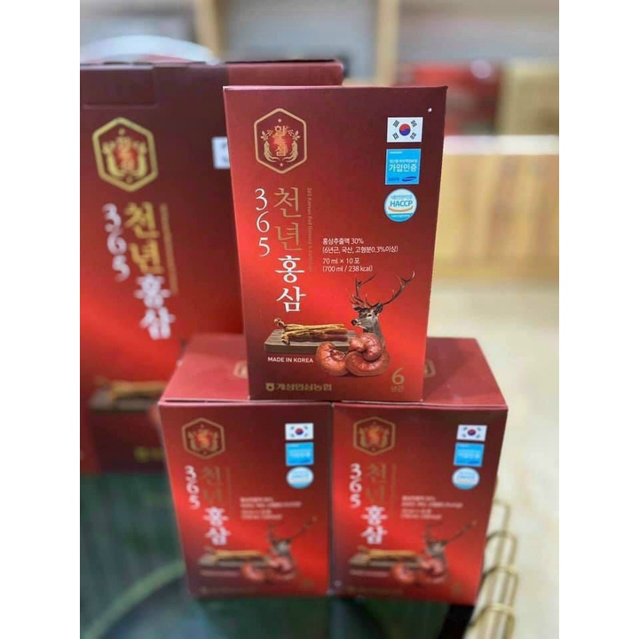 Nước Hồng Sâm Linh Chi Nhung Hươu Hàn Quốc Hộp 60 gói x 70ml