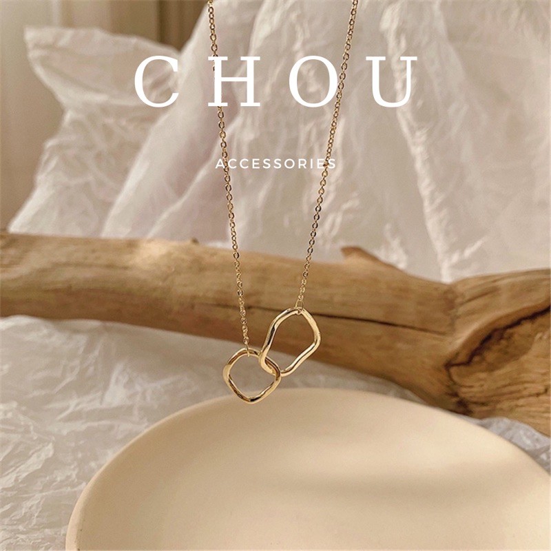 Dây Chuyền Mặt Tròn Đôi Vàng Gold | CHOU ACCESSORIES |