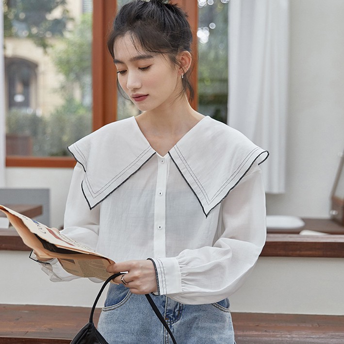 Áo Sơ Mi Chiffon Tay Dài Phong Cách 40749