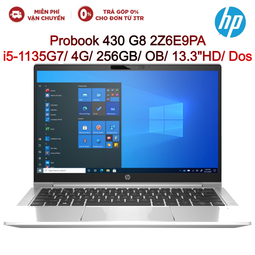 [Mã ELHPJUN GIẢM 5% TỐI ĐA 1TR]Laptop HP Probook 430 G8 2Z6E9PA Bạc i5-1135G7/ 4G/ 256GB/ OB/ 13.3&quot;HD/ Dos