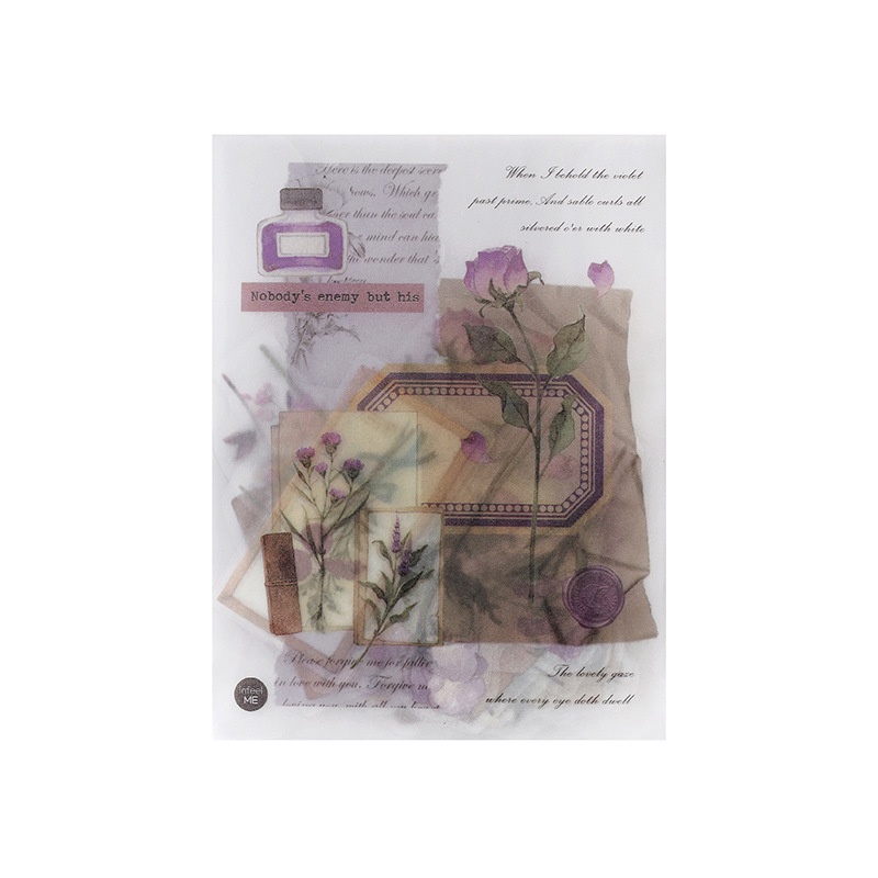 Set 40 Miếng Dán Trang Trí Sổ Tay Phong Cách Vintage