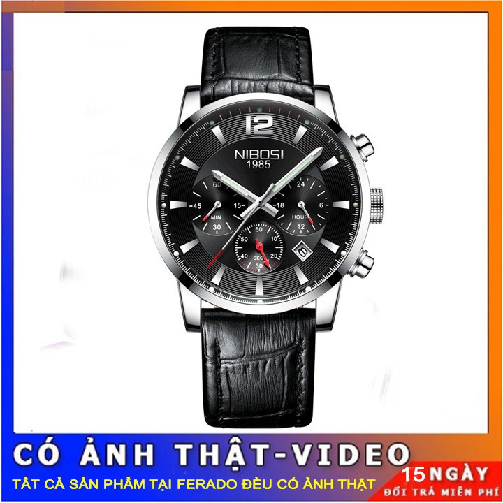 Đồng hồ nam Nibosi 2329 dây da cao cấp