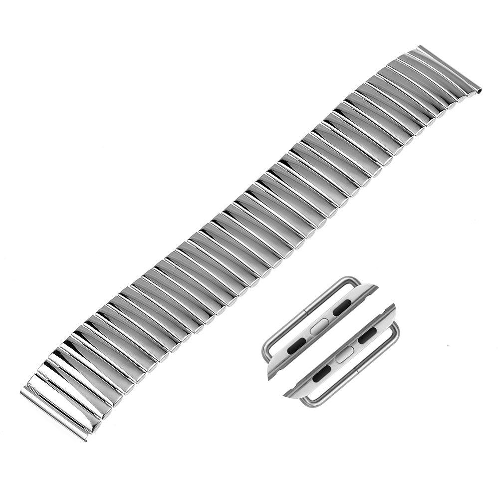 Elastic Watchband for iWatch Apple Watch Series 5 4 3 2 Stainless Steel Bracelet Accessory Band Strap Silver