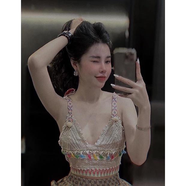 ÁO BRA REN HỌA TIẾT THỔ CẨM