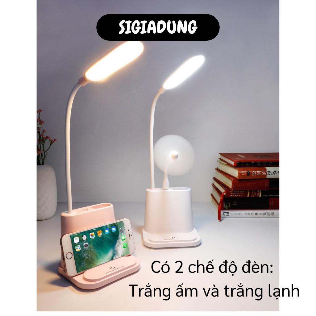 [SGD] Đèn Học Để Bàn - Đèn Chống Cận Đa Năng 4in1, Khay Đựng Bút, Có USB Cắm Sạc 8504