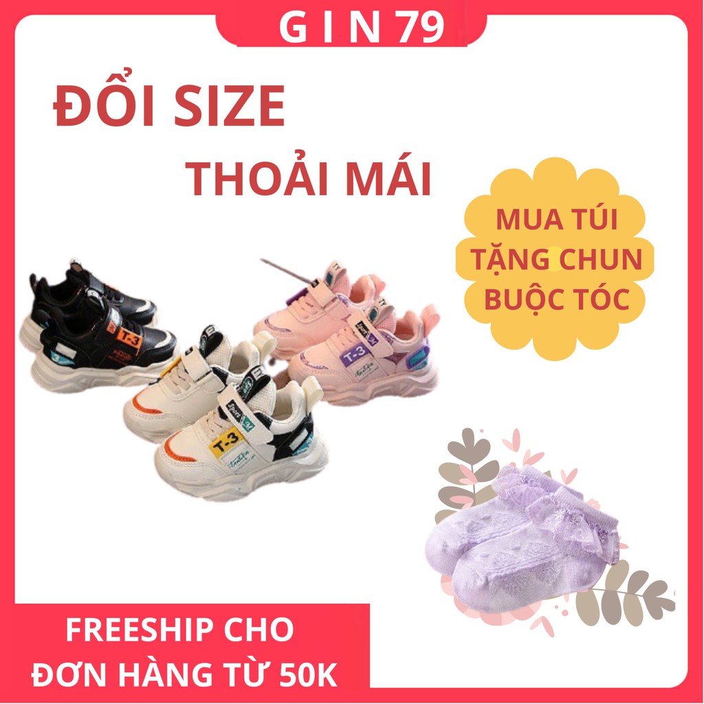 Giày thể thao trẻ em cho bé trai bé gái 1 - 5 tuổi nam nữ trẻ con đi êm chân siêu nhẹ đủ màu và size MT3