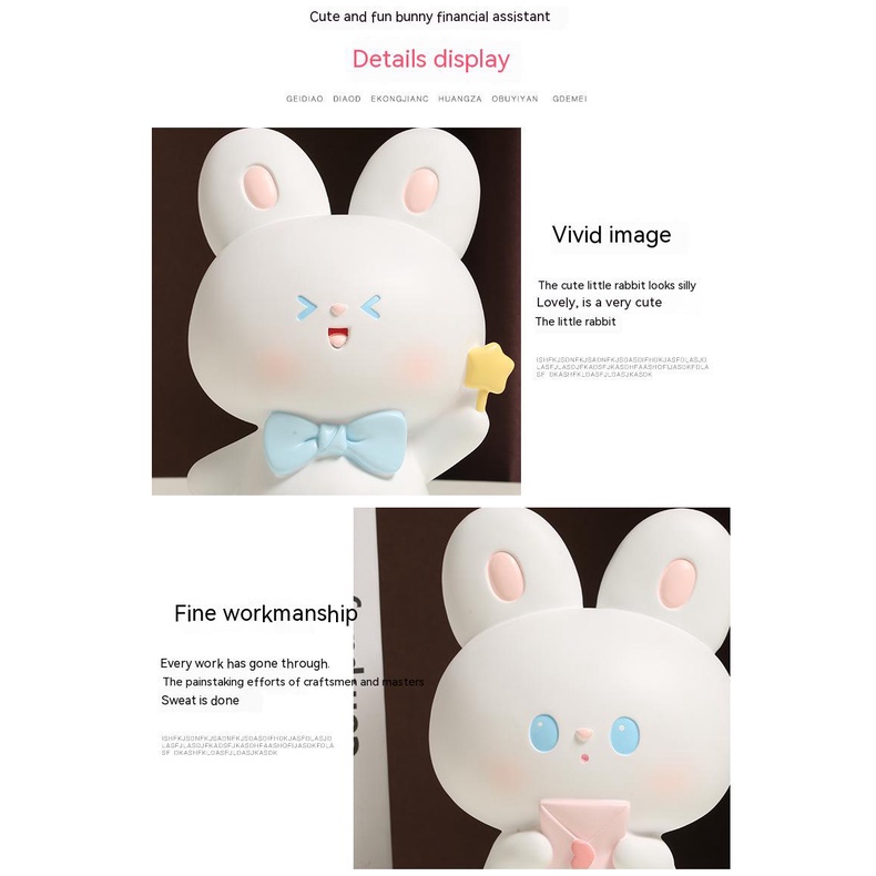Thỏ Trắng Nhỏ Nhắn Dễ Thương Dùng Trang Trí Phòng Khách / Bàn Làm Việc Phong Cách Năm Mới