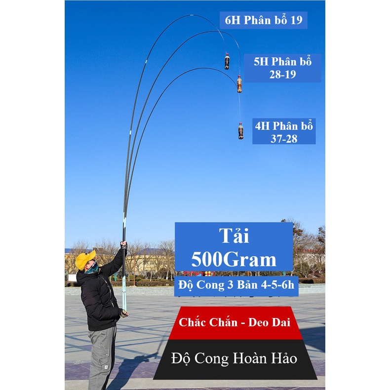 Cần câu đơn câu đài Dawa Qianri 4H 5H 6H siêu bền siêu nhẹ