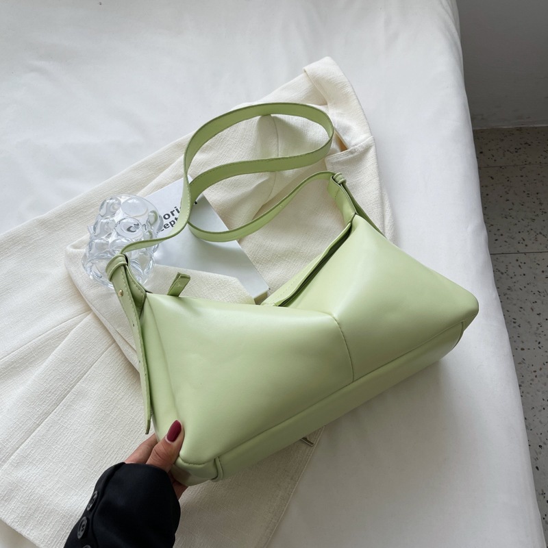 Túi đeo vai IELGY bằng da mềm sức chứa lớn màu trơn cho nữ