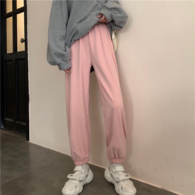 Quần jogger nữ, quần dài nữ ống rộng chất liệu Da Cá cao cấp mềm mại thoải mái khi mặc 3 màu Đen, Hồng, Trắng.
