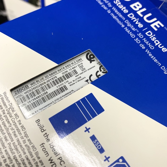 Ổ Cứng SSD Western Blue 250GB Chuẩn M.2 3D NAND New Seal USA