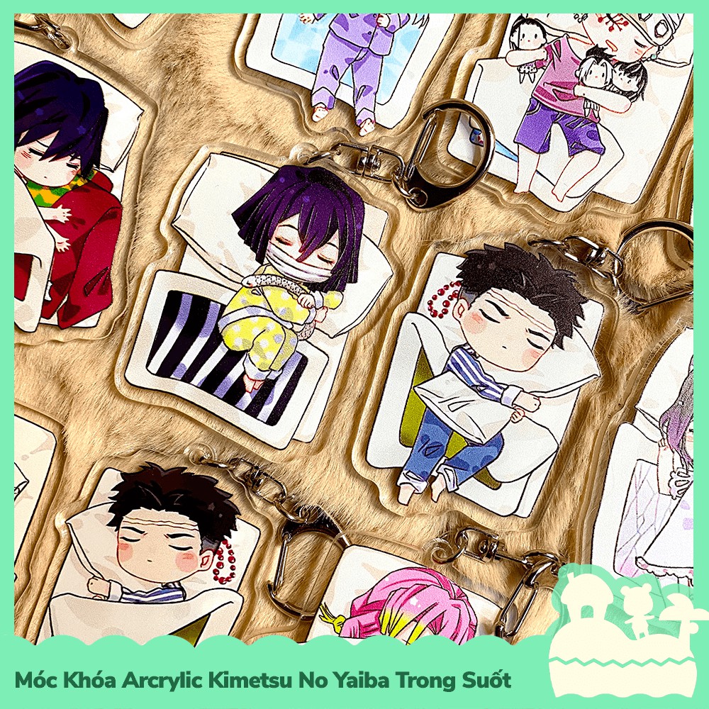 [Sẵn VN] Móc Khóa Keychain Acrylic Trong Suốt 2 Mặt Kimetsu No Yaiba TGDQ Demon Slayer Đại Trụ Ngủ Ngon