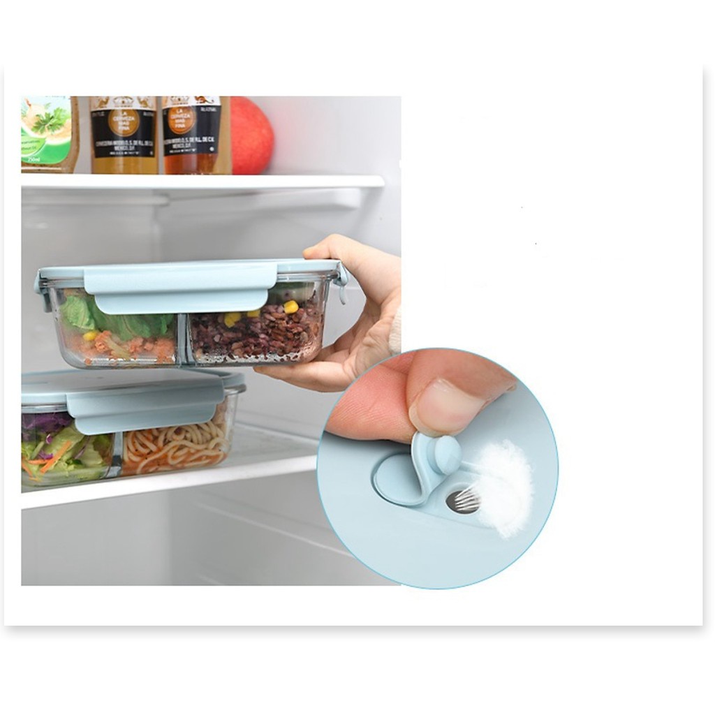 Hộp cơm văn phòng giữ nhiệt thuỷ tinh chia ngăn lịch sự