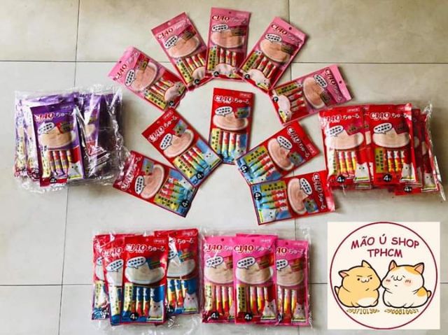 CIAO CHURU SÚP THƯỞNG CHO MÈO - COMBO 20-40 THANH MIX VỊ (HÀNG THÁI VÀ TRUNG)