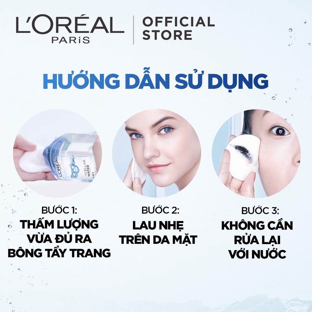 Nước tẩy trang cho mọi loại da L'Oreal Paris 3-in-1 Micellar Water 30ml