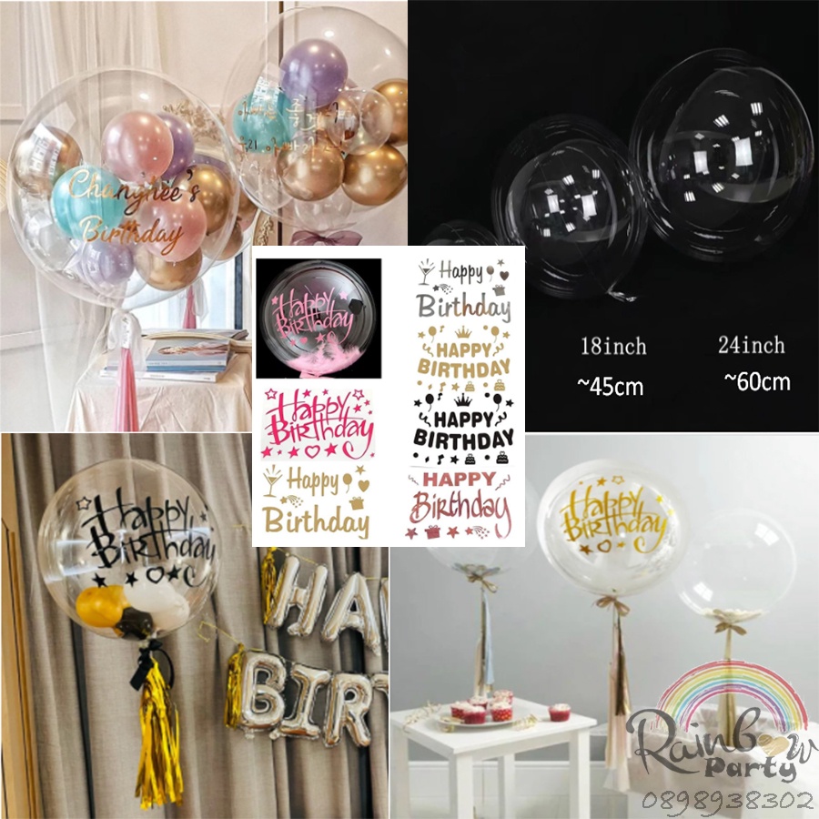 Bóng trong suốt galaxy size 18", size 24" trang trí tiệc, sinh nhật