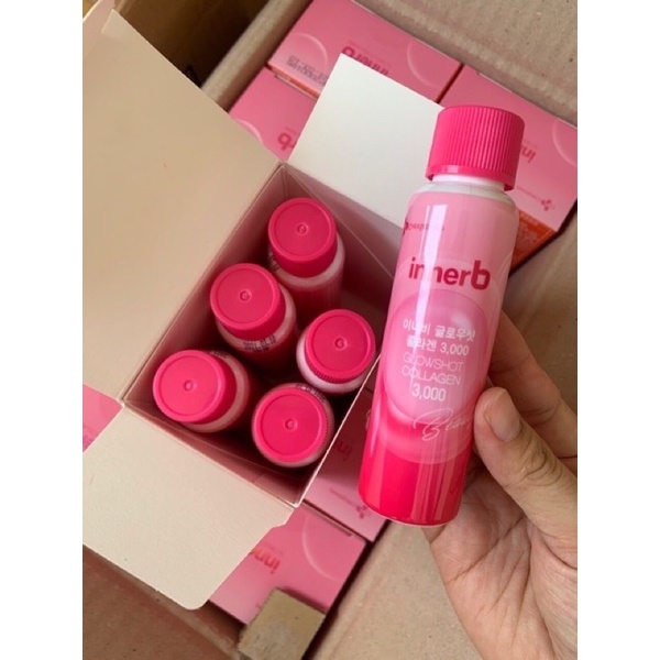 Combo 4 hộp nước uống Collagen Vitamin C sáng da InnerB Glowshot 50ml X 6 chai