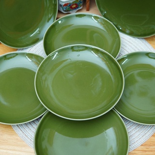 Dĩa sứ màu xanh lá cây 15cm - gốm sứ nhật bản