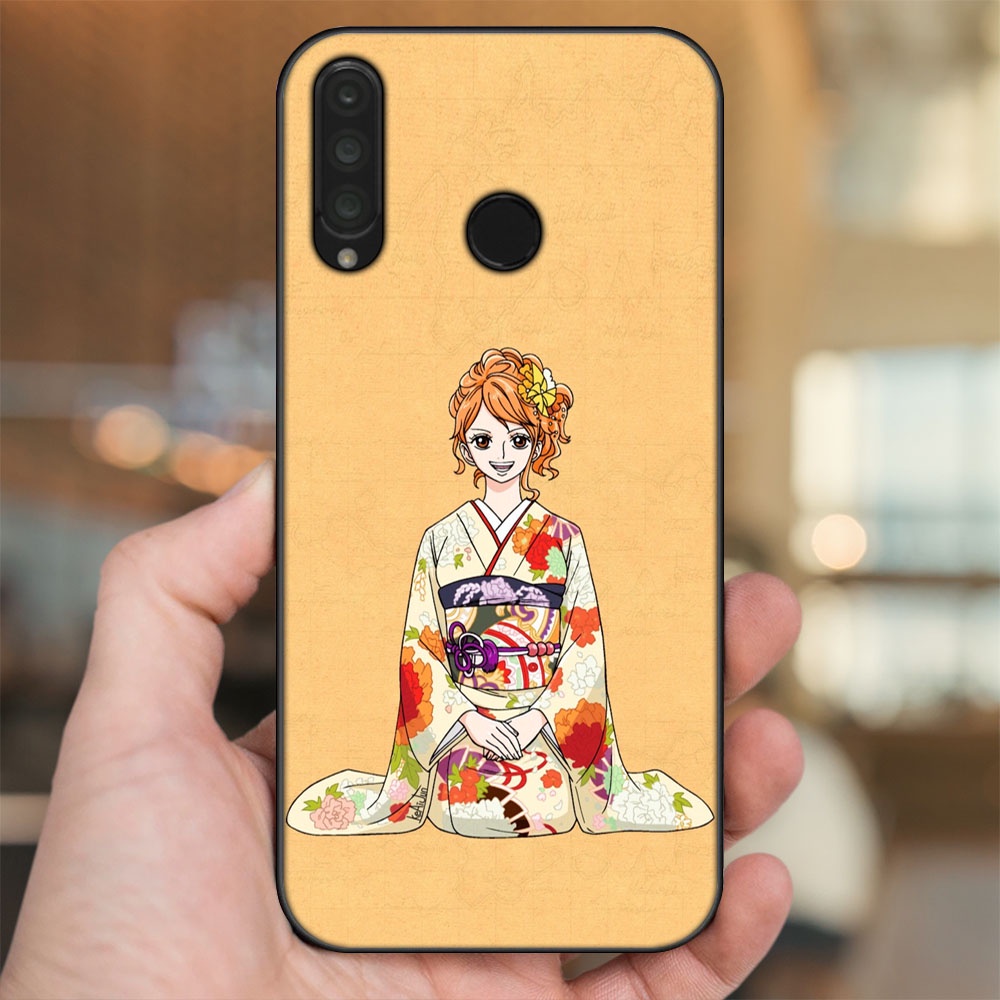 Ốp lưng Huawei P30 Lite, Nova 4e viền đen in hình Nami One Piece Đảo Hải Tặc