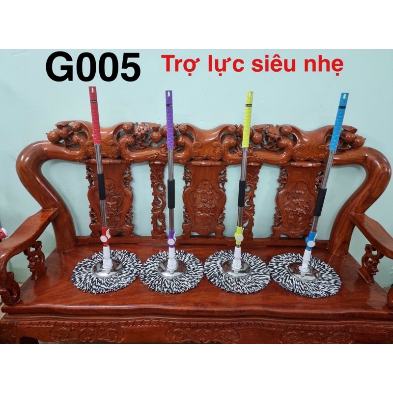 BỘ LAU NHÀ 360 ĐỘ VUÔNG LOẠI DÀY CÂY LAU TRỢ LỰC