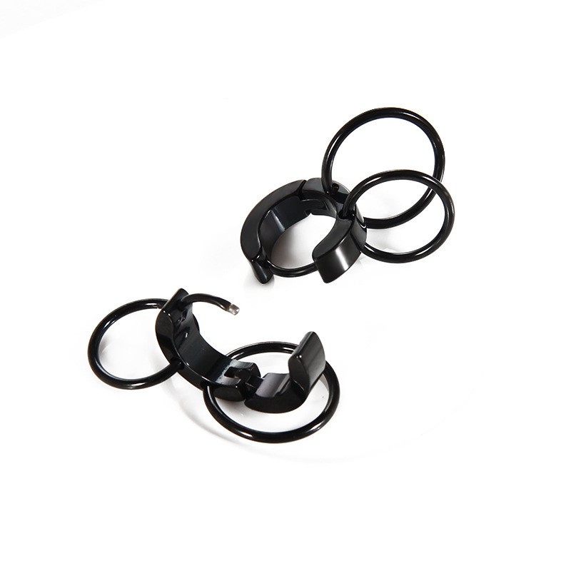 Khuyên tai Unisex Double Rings Earrings, Bông Tai Cá Tính (1 Chiếc)