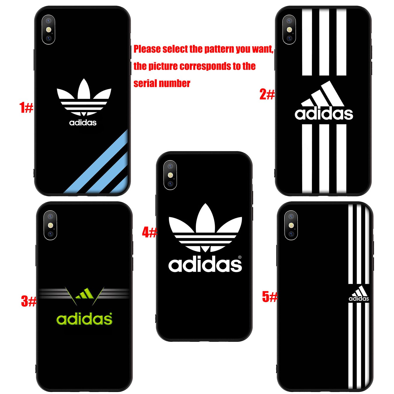 Soft Silicone iPhone 11 Pro XR X XS Max 7 8 6 6s Plus + Cover Adidas Phone Case