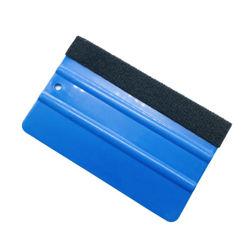 SUN Vinyl Wrap Film Card Squeegee Car Foil Wrapping Suede with Felt Scraper Blue