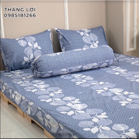 Drap Cotton 100% Thắng Lợi chính hãng Mẫu Lá Trầu IN LOGO THẮNG LỢI vệ sinh dễ dàng.