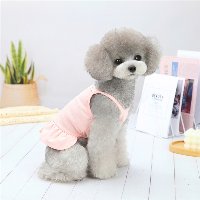 Quần áo mùa hè dễ thương cho chó mỏng Daisy Suspender Váy sang trọng cho chó Quần áo chó con Pomeranian Teddy Quần áo mùa hè cho chó Những thứ cần thiết