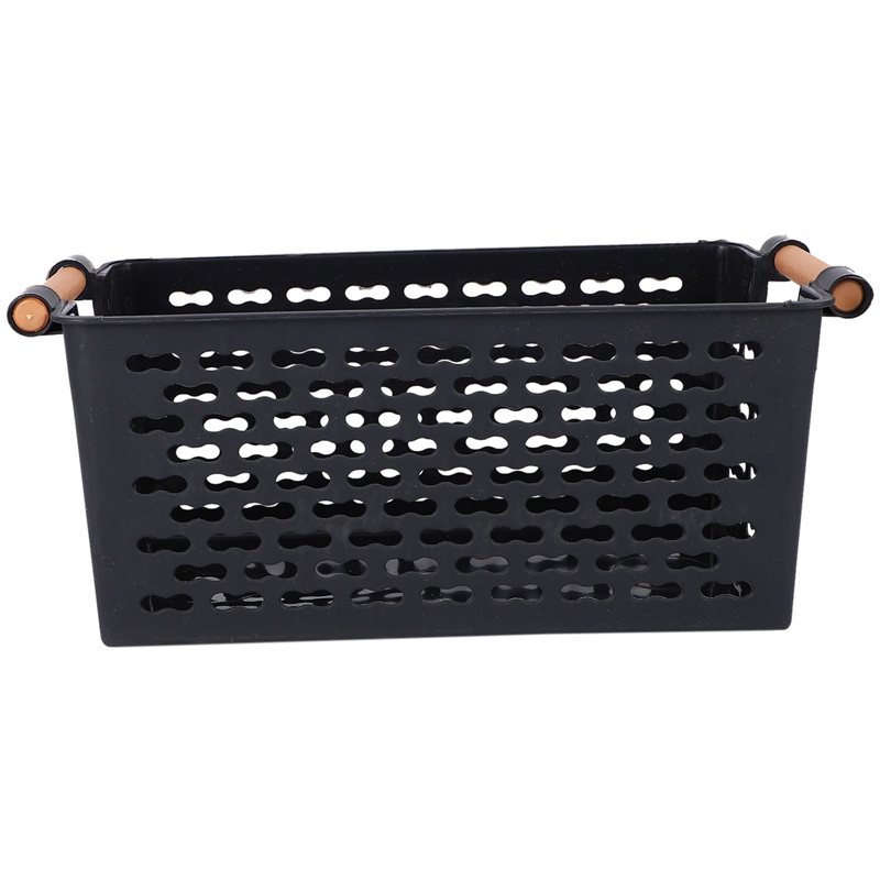 Giỏ Nhựa Đựng Đồ Hình Chữ Nhật Màu Đen Đa Năng Cho Nhà Bếp / Phòng Tắm