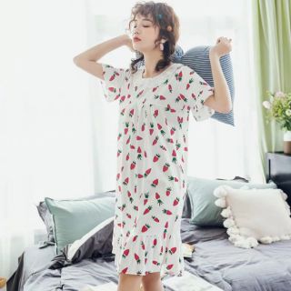 Váy bầu cotton mặc nhà đáng yêu