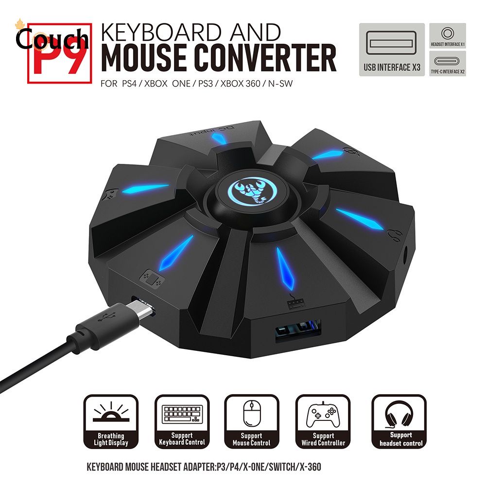 HXSJ P9 Điều Khiển Chơi Game Bàn Phím Chuột Chuyển Đổi Adapter đối với PS4/PS3/Xbox Một/Xbox 360/Chuyển Đổi console 【couch】