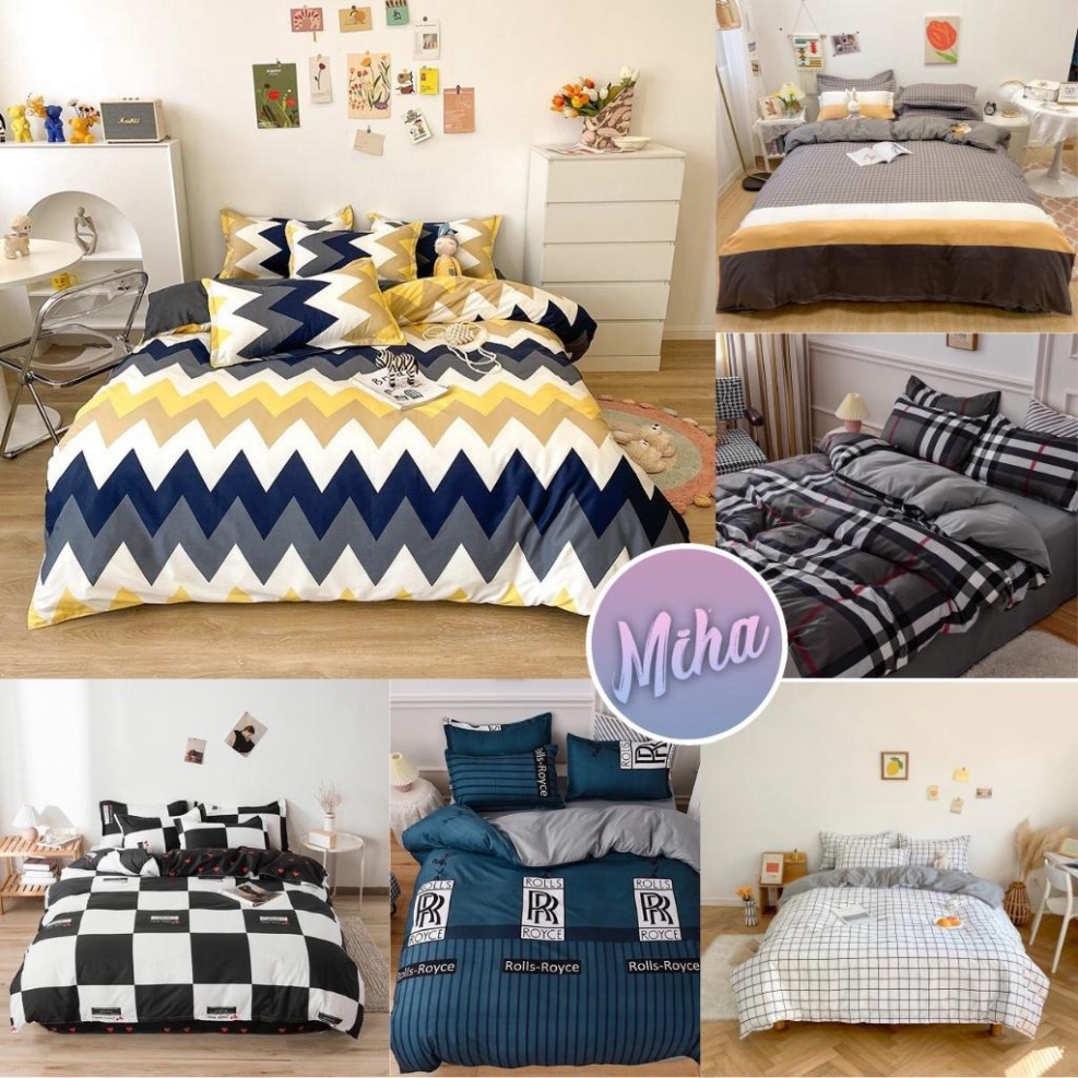 Bộ chăn ga gối Cotton poly kẻ,đẹp,rẻ,sang trọng,phong cách hàn Quốc,đủ các kích thước