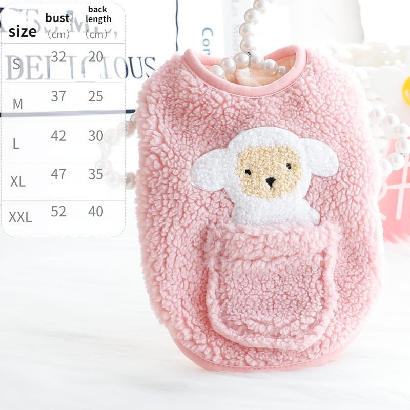 Áo Khoác Cotton Dày Không Tay In Hoạt Hình Dễ Thương Thời Trang Thu Đông Cho Thú Cưng