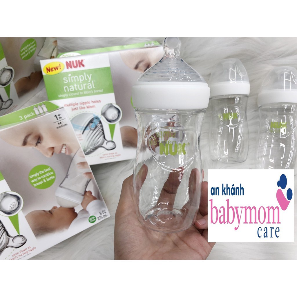 Bình sữa NUK SIMPLY NATURAL 150ml 270ml đủ size