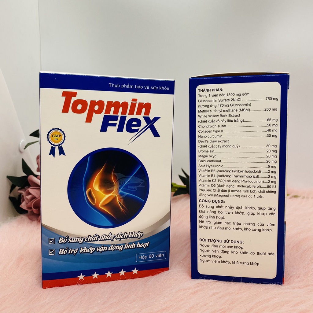 Xương khớp Topmin Flex hộp 60 viên giúp bôi trơn khớp, giảm viêm khớp hiệu quả